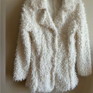 Gianni Bini White Faux Fur Jacket